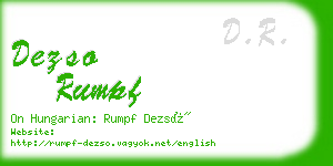 dezso rumpf business card